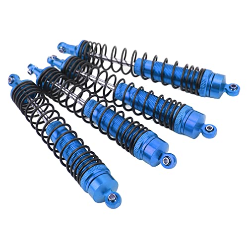 RC-Stoßdämpfer-Set, 4 Stück, Aluminiumlegierung, RC-Federdämpfer, RC-Stoßdämpfer Vorne und Hinten für LOSI 1/8 (Dunkelblau) von Tbest