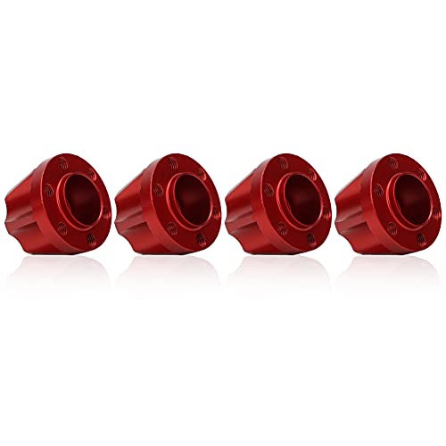 Tbest Rad Hub Hub Extension Adapter Verbesserung des Sicherheitstrimes Combiner für SCX10 VP RC Car 1.9/2,2 Zoll Rad, Haltbares Metallmaterial, Rote Farbe, 4PCS -Set (15 mm) von Tbest