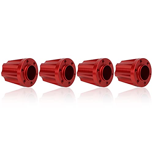 Tbest Rad Hub Hub Extension Adapter Verbesserung des Sicherheitstrimes Combiner für SCX10 VP RC Car 1.9/2,2 Zoll Rad, Haltbares Metallmaterial, Rote Farbe, 4PCS -Set (22MM) von Tbest