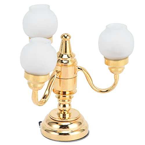 Tbest Miniaturleuchte Elegant Gold Kunststoff Puppenhausleuchte 1:12 Maßstab 12 Universal Style von Tbest