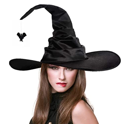 Tbest Schwarzer Spinnen-Fledermaus-Hexenhut, 3 Stück, Große, Gerüschte Halloween-Kostüm-Zubehör-Stirnbänder für Frauen und Mädchen, (Durchschnittlicher Code) von Tbest