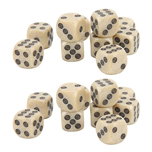 Tbest Sechsseitige Weiße Perle Grain Circle Dots DICE Set Compact Clear Clear Lesen für Tischspiele Mathematik, 20 PCs für die Heimschule Party Tbest Sechsseitige Weiße Perle Grain Circle Dots DICE Set Compact Clear Clear Lesen für Tischspiele Mathematik, 20 PCs für die Heimschule Party von Tbest