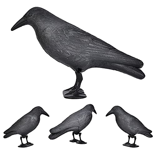 Tbest Simulation Crow Dekoration Lebensechter Jagdköder Werkzeug für Garten Halloween Dekor Schwarz PE -Material 15x4.9x9.1in (Black) von Tbest