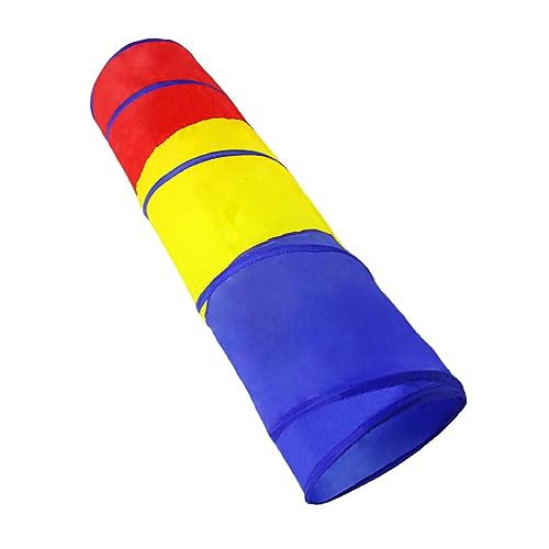 Tbest Spielen Tunnel Langlebiger Polyester -Stoff Babykriechungsausrüstung für Haus Im Freien, Rot Gelb und Blau (Rot Gelb Blau) von Tbest