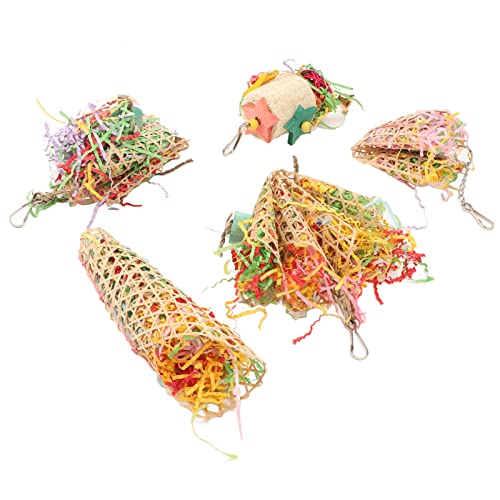 Tbest Spielzeug, 5pcs Vogelspielzeug Interessant S Ing Futtersuche Kau -Spielzeug Witetal Hookor Tl Cages Playgrou von Tbest