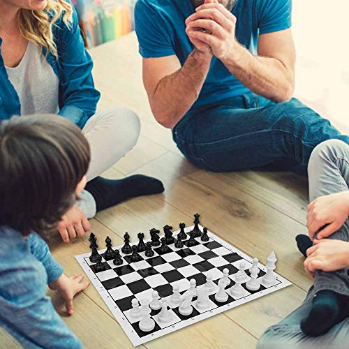 Tbest TBEST Chess- und Freizeitsport, Tragbares Kunststoff Internationales Schachbrett -Schachbrett für Partyaktivitäten (White) von Tbest