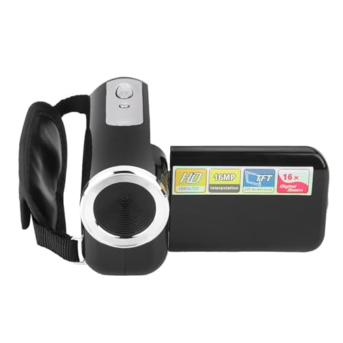 Tbest Tragbare HD Digitale Videokamera Camcorder -Spielzeug, Robust und Einfach zu Bedienen, Ideal für die Entwicklung von Interesse an Fotografie, für das Radfahren (Black) von Tbest