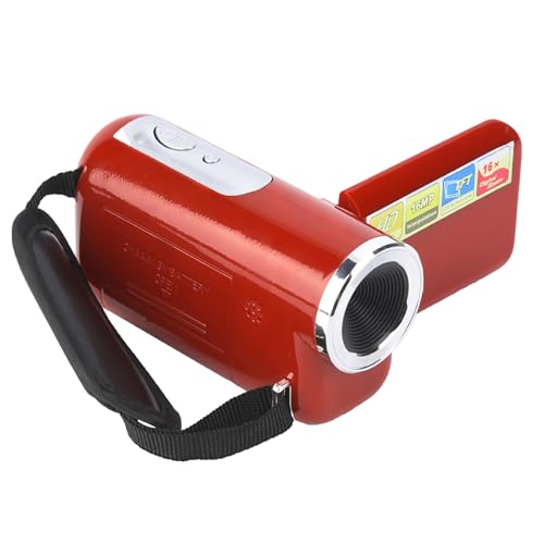 Tbest Tragbare HD Digitale Videokamera Camcorder -Spielzeug, Robust und Einfach zu Bedienen, Ideal für die Entwicklung von Interesse an Fotografie, für das Radfahren (Rot) von Tbest