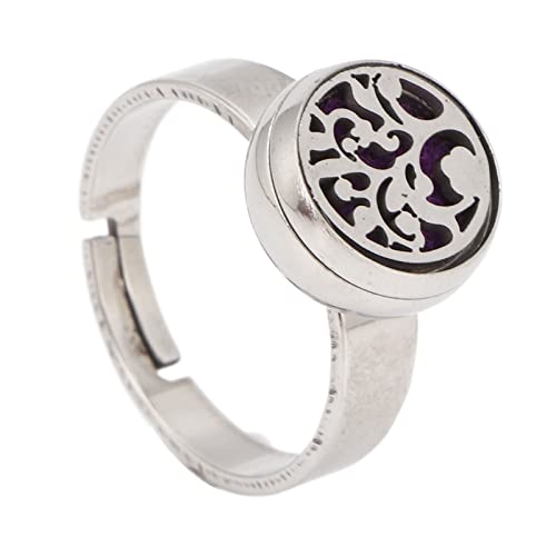 Tbest Tragbarer Rostfreier Edelstahlfinger -Fingerring, Einstellbarer Aromatherapie -Diffusor für eine Anwendung von Praktischem ätherischem Öl (R36-7) von Tbest