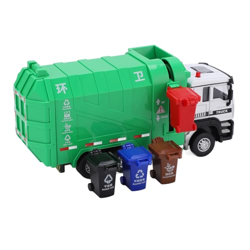 Tbest Vielseitiger Sammlermüllwagen Spielzeug, Hochwertiger Legierungs-Recycling-LKW für 1:50 Skala mit 4 Mülldosen, Realistischen Klang und Leichten Effekten, Bildungslernen Tbest Vielseitiger Sammlermüllwagen Spielzeug, Hochwertiger Legierungs-Recycling-LKW für 1:50 Skala mit 4 Mülldosen, Realistischen Klang und Leichten Effekten, Bildungslernen von Tbest