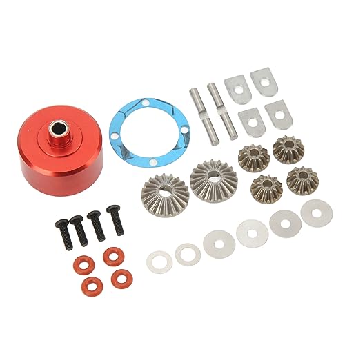 Tbest Vorderer und Hinterer Diff-Satz, Ersatz aus Aluminiumlegierung, Robustes Qualitätsgehäuse, für Modelle der ARRMA 1/7 1/8-Serie mit, Aluminiumlegierung, Praktischer Einsatz (Rot) von Tbest