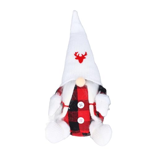 Tbest Weihnachts -GNOME -Puppe, Niedliche Festliche Rote Schwarze Plaidtuch Santa GNOME Puppe für die Weihnachtsdekoration (Type 1#11) von Tbest