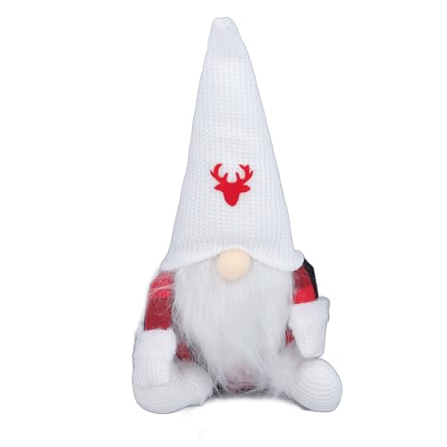 Tbest Weihnachts -GNOME -Puppe, Niedliche Festliche Rote Schwarze Plaidtuch Santa GNOME Puppe für die Weihnachtsdekoration (Type 1#12) von Tbest