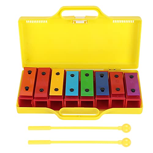 Tbest Xylophon, 8 Note Professionelle Bildungsverschüler -Percussion -Instrumente für Kinder mit 2 Drumsticks 1 Yellow Box von Tbest