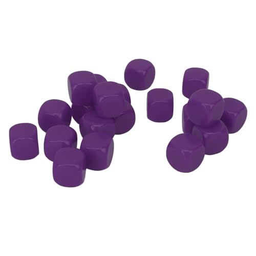 Würfel mit Runden Ecken, 20 Stück Würfel, Runde Ecken, Blanko, Kunststoff, 16 Mm, Lehrspielzeug, Würfel für Brettspiele, Partys (Purple) von Tbest