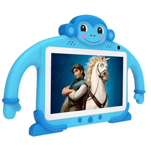 Kinder-Tablet 7 Zoll (17,8 cm) für Kinder, 32 GB, Kleinkind-Tablet mit Wi-Fi-YouTube-Hülle, Android-Lerntablett für Kleinkinder, Kinder-Software, installiert, viele pädagogische Inhalte für Jungen und von Tbltaca