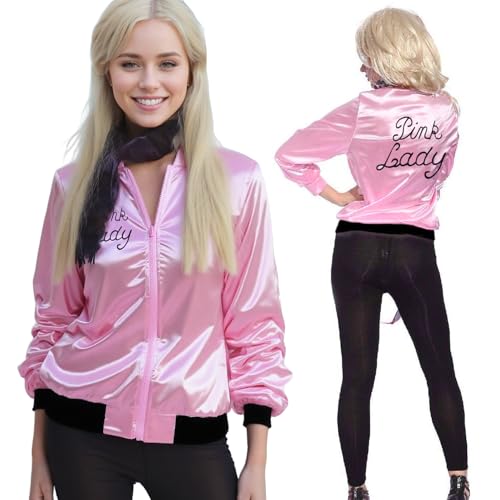 1950er Jahre Damen/Plus/Mädchen, rosa Damenjacke, Halloween, Cosplay, Kostüm, Verkleidung, Rosa schwarzer Rand, XS 1950er Jahre Damen/Plus/Mädchen, rosa Damenjacke, Halloween, Cosplay, Kostüm, Verkleidung, Rosa schwarzer Rand, XS von Tcairzl