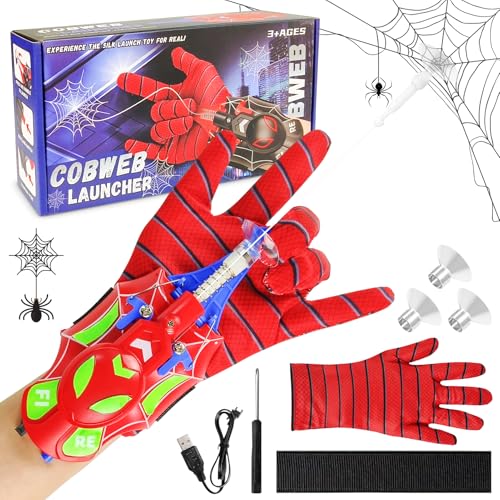 Spider Web Launcher Shooter Spinnennetz Launcher-7.8ft automatische Seil Launcher,Spider Handschuhe Spinnennetz,mit USB-Ladung - Superheld Rollenspiel Spielzeug für Kinder Spider Web Launcher Shooter Spinnennetz Launcher-7.8ft automatische Seil Launcher,Spider Handschuhe Spinnennetz,mit USB-Ladung - Superheld Rollenspiel Spielzeug für Kinder von Tccydm