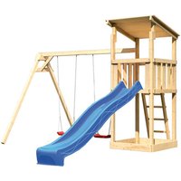 Karibu Spielturm »Anna« mit Rutsche und Doppelschaukel - blau von Karibu