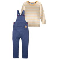 Tchibo - Latzhose-und-Shirt-Set - Baby - Gr. 74/80 - weiß/gestreift von Tchibo