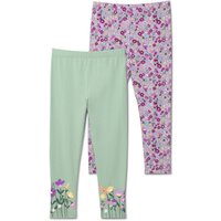Tchibo - 2 Kinder-Leggings - Baby - Gr. 74/80 - lila/geblümt von Tchibo