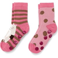 Tchibo - 2 Paar Antirutsch-Socken mit Baumwolle - Baby - Gr. 23-26 - weiß/jacquard von Tchibo