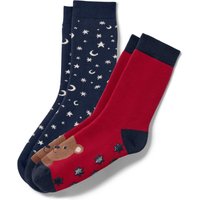 Tchibo - 2 Paar Kinder-Antirutsch-Socken - Baby - Gr. 19-22 - weiß/jacquard von Tchibo