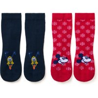 Tchibo - 2 Paar Kinder-Antirutsch-Socken »Mickey and Friends« - Baby - Gr. 19-22 - dunkelblau/jacquard von Tchibo