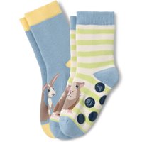 Tchibo - 2 Paar Kleinkind-Antirutsch-Socken - Baby - Gr. 23-26 - hellblau von Tchibo