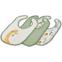 Tchibo - 3 Baumwoll-Baby-Lätzchen mit Tiermotiven - olivgrün von Tchibo
