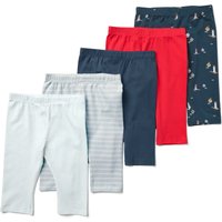 Tchibo - 5 Kinder-3/4-Leggings - Baby - Gr. 74/80 - graublau/print von Tchibo