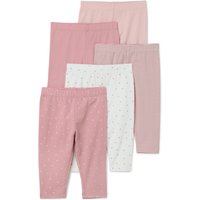 Tchibo - 5 Kinder-Leggings - Baby - Gr. 50/56 - weiß/print von Tchibo