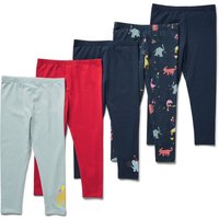 Tchibo - 5 Kinder-Leggings - Baby - Gr. 86/92 - blau/print von Tchibo