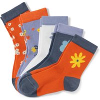Tchibo - 5 Paar Kinder-Socken - Baby - Gr. 23-26 - dunkelblau/geblümt von Tchibo