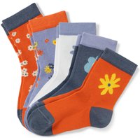 Tchibo - 5 Paar Kinder-Socken - Baby - Gr. 23-26 - dunkelblau/geblümt von Tchibo