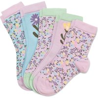 Tchibo - 5 Paar Kinder-Socken - Baby - Gr. 23-26 - hellblau/geblümt von Tchibo