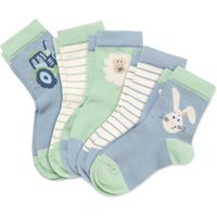 Tchibo - 5 Paar Kinder-Socken - Baby - Gr. 23-26 - hellblau/jacquard von Tchibo