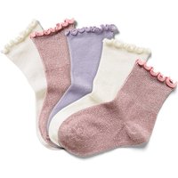 Tchibo - 5 Paar Kinder-Socken mit Rüschen - Baby - Gr. 23-26 - creme von Tchibo