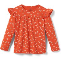 Tchibo - Baby-Langarmshirt - Baby - Gr. 86/92 - weiß/geblümt von Tchibo