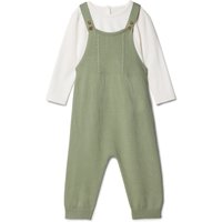 Tchibo - Baby-Set mit Latzhose und Langarmshirt - Baby - Gr. 86/92 - olivgrün von Tchibo