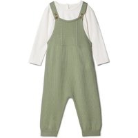 Tchibo - Baby-Set mit Latzhose und Langarmshirt - Gr. 62/68 - olivgrün Tchibo - Baby-Set mit Latzhose und Langarmshirt - Gr. 62/68 - olivgrün von Tchibo