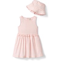 Tchibo - Kleid mit passendem Hut - Baby - Gr. 62/68 - weiß/kariert von Tchibo