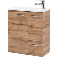Tchibo - Waschtisch »Matteo« inkl. Becken - 50x25x60cm - braun - Holz / Keramik / Metall von Tchibo