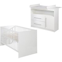 roba Kinderzimmer-Set »Maren« mit breiter Wickelkommode - 117x75x98cm - weiß - Holz / Metall von roba