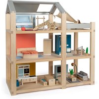small foot Puppenhaus Natur mit Möbeln - mehrfarbig von small foot