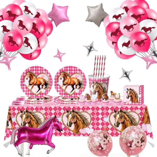 Tchsrim 124 Stück Pferde Geburtstag Partygeschirr Set,Pferde Geburtstagsdeko,Pferd Pappgeschirr Pappteller Becher Tischdecke,Pferde Deko Kindergeburtstag,Pferd Party Zubehör für 15 Gäste Tchsrim 124 Stück Pferde Geburtstag Partygeschirr Set,Pferde Geburtstagsdeko,Pferd Pappgeschirr Pappteller Becher Tischdecke,Pferde Deko Kindergeburtstag,Pferd Party Zubehör für 15 Gäste von Tchsrim