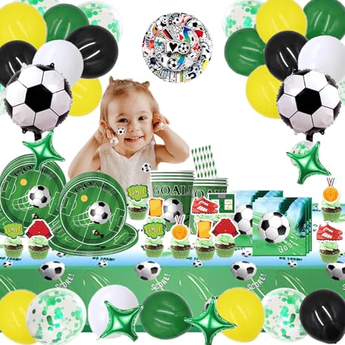 Tchsrim 149 Stück Fussball Geburtstag Deko Kinder Partygeschirr Set,Fußball Party Dekorationen Geburtstagsparty Kindergeburtstag Zubehör Set für 15 Gäste Tchsrim 149 Stück Fussball Geburtstag Deko Kinder Partygeschirr Set,Fußball Party Dekorationen Geburtstagsparty Kindergeburtstag Zubehör Set für 15 Gäste von Tchsrim