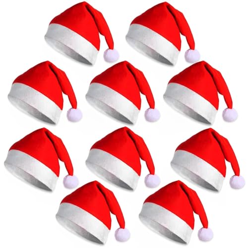Tcnzdy 10 Stück Weihnachtsmütze, Weihnachtsmützen, Rote Santa Mütze Perfekter Zusatz als Weihnachtsmannkostüm für Weihnachtsmann Kostüm Weihnachtsfeier Familienweihnachtliches Abendessen Tcnzdy 10 Stück Weihnachtsmütze, Weihnachtsmützen, Rote Santa Mütze Perfekter Zusatz als Weihnachtsmannkostüm für Weihnachtsmann Kostüm Weihnachtsfeier Familienweihnachtliches Abendessen von Tcnzdy