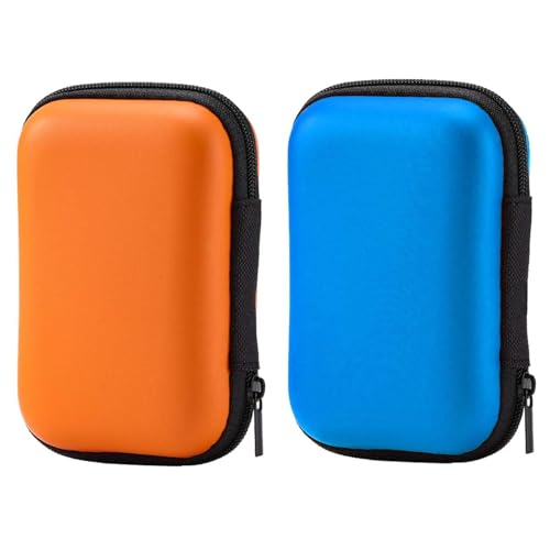 Tcnzdy 2 Stück Spielkarten Box, Aufbewahrungsbox für Spielkarten Kartenspiele, 11.5 * 8 * 4cm schützt Karten vor Feuchtigkeit und Staub, Karten Box Geeignet für Outdoor-Aktivitäten(Orange Blau) von Tcnzdy