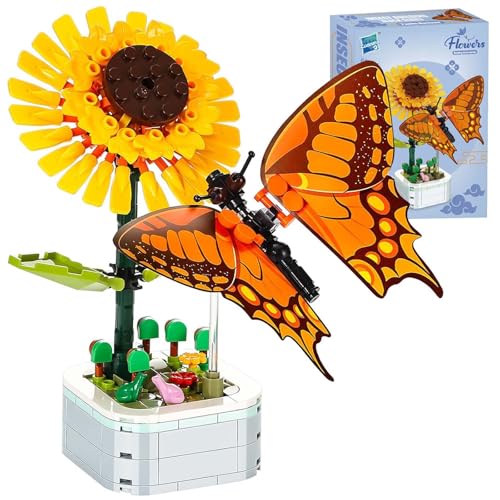 klemmbausteine blumen, Blumen Bonsai Schmetterling Bausteine Bauset, blumen klemmbausteine Und Schmetterlinge, Sonnenblumen-Bausteine Geeignet für Platzierung Schlafzimmer, Schreibtisch, Büro, Wohnzim klemmbausteine blumen, Blumen Bonsai Schmetterling Bausteine Bauset, blumen klemmbausteine Und Schmetterlinge, Sonnenblumen-Bausteine Geeignet für Platzierung Schlafzimmer, Schreibtisch, Büro, Wohnzim von Tcnzdy